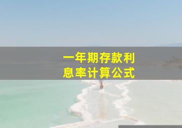 一年期存款利息率计算公式