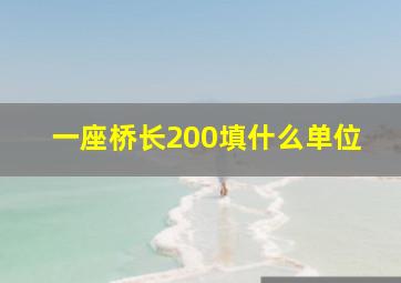 一座桥长200填什么单位