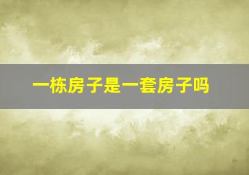 一栋房子是一套房子吗