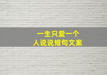 一生只爱一个人说说短句文案