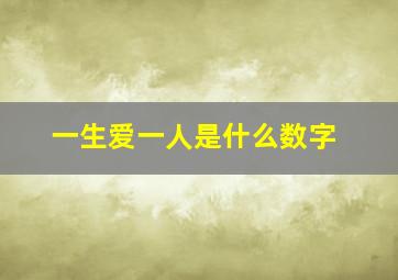 一生爱一人是什么数字