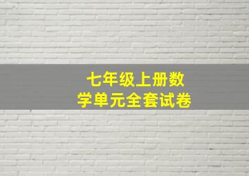 七年级上册数学单元全套试卷