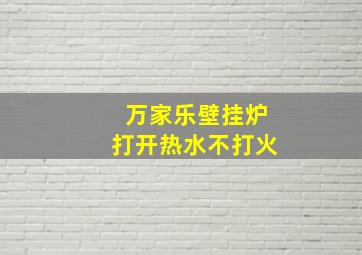 万家乐壁挂炉打开热水不打火