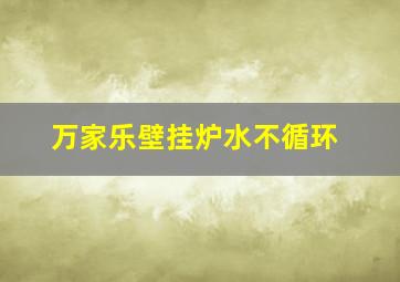 万家乐壁挂炉水不循环