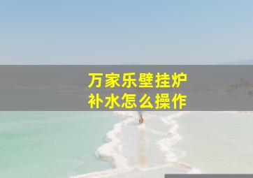 万家乐壁挂炉补水怎么操作