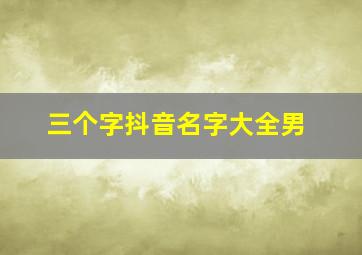 三个字抖音名字大全男