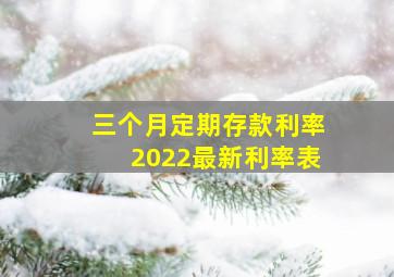 三个月定期存款利率2022最新利率表