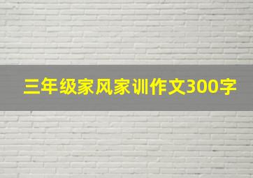 三年级家风家训作文300字