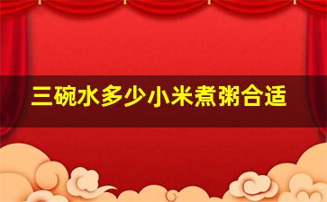 三碗水多少小米煮粥合适