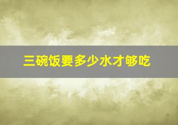 三碗饭要多少水才够吃