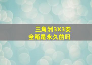 三角洲3X3安全箱是永久的吗