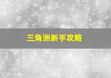 三角洲新手攻略