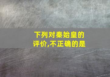 下列对秦始皇的评价,不正确的是