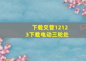 下载交管12123下载电动三轮处