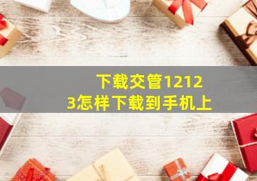 下载交管12123怎样下载到手机上