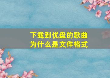 下载到优盘的歌曲为什么是文件格式