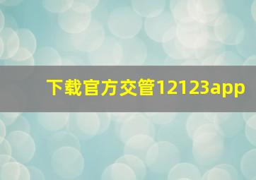 下载官方交管12123app