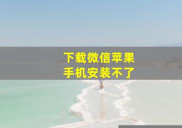 下载微信苹果手机安装不了