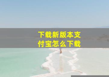 下载新版本支付宝怎么下载