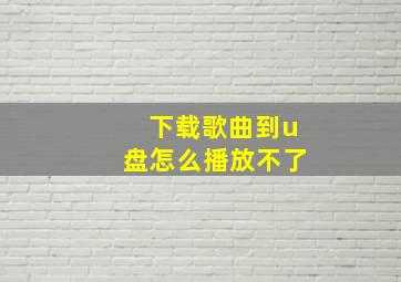 下载歌曲到u盘怎么播放不了