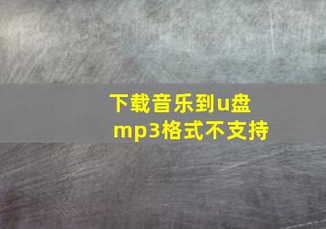 下载音乐到u盘mp3格式不支持