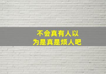 不会真有人以为是真是烦人吧