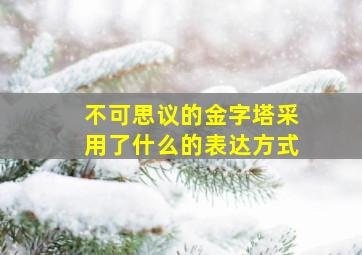 不可思议的金字塔采用了什么的表达方式