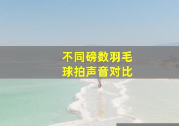 不同磅数羽毛球拍声音对比