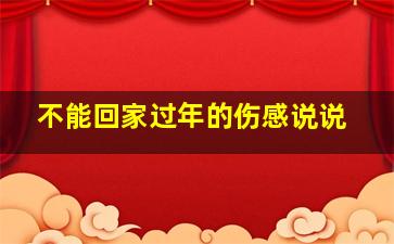 不能回家过年的伤感说说