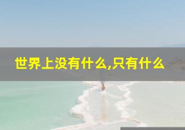 世界上没有什么,只有什么