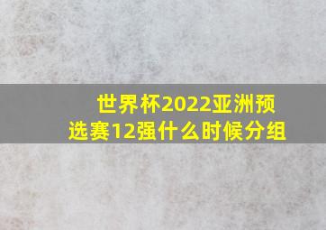 世界杯2022亚洲预选赛12强什么时候分组