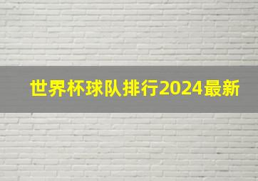 世界杯球队排行2024最新