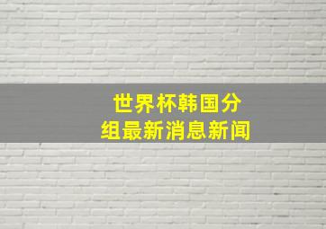 世界杯韩国分组最新消息新闻