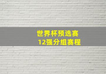 世界杯预选赛12强分组赛程