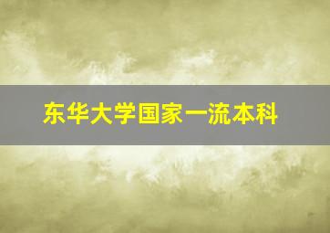 东华大学国家一流本科