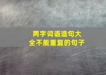 两字词语造句大全不能重复的句子