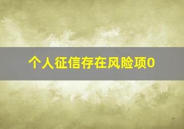 个人征信存在风险项0