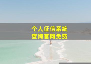 个人征信系统查询官网免费