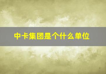 中卡集团是个什么单位