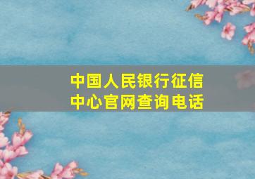 中国人民银行征信中心官网查询电话