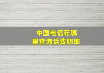 中国电信在哪里查询话费明细