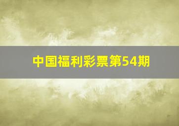 中国福利彩票第54期