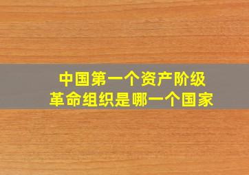 中国第一个资产阶级革命组织是哪一个国家