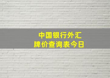 中国银行外汇牌价查询表今日