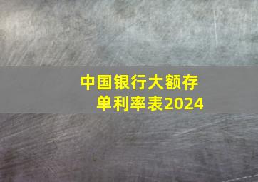 中国银行大额存单利率表2024