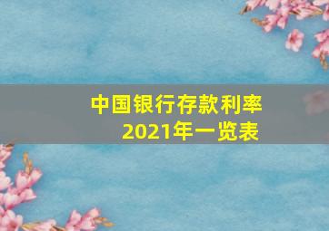 中国银行存款利率2021年一览表