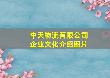 中天物流有限公司企业文化介绍图片