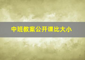 中班教案公开课比大小