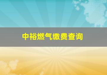 中裕燃气缴费查询