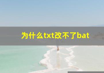 为什么txt改不了bat